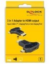 Delock Adapter  3w1 USB cm/Displayport(M)/Displayport MINI (M)->HDMI(F)
