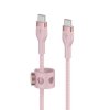 Belkin Kabel BoostCharge USB-C/USB-C silikonowy w oplocie 3m, różowy