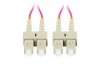 Lanberg Patchcord światłowodowy Mm Sc/Upc-Sc/Upc Duplex 3.0mm 1m fioletowy