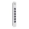 Qoltec Listwa antyprzepięciowa | 6 gniazd | 2 x USB | 1.8 m | Biało -   szara