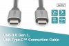 Digitus Kabel połączeniowy USB 3.0 60W/5Gbps Typ USB C/USB C M/M 0,5m Czarny