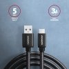 AXAGON BUCM3-AM15AB Kabel USB-C - USB-A, 1.5m, USB 3.2 Gen 1 3A, ALU, oplot, czarny