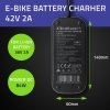 Qoltec Ładowarka do roweru skutera elektrycznego 36V | 42V | 2A | 5.5*2.5 + wodoodporna + kabel zasilający
