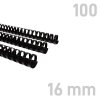 Grzbiety plastikowe Czarne - O.COMB Okrągłe 16mm 100szt- A4