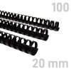 Grzbiety plastikowe Czarne - O.COMB Okrągłe 20mm 100szt- A4