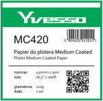Papier powlekany w roli do plotera Yvesso Medium Coated 420x30m 120g MC420