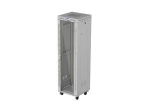 Lanberg Szafa instalacyjna rack stojąca 19 42U 600x600 szara drzwi     przeszklone  LCD (Flat pack)