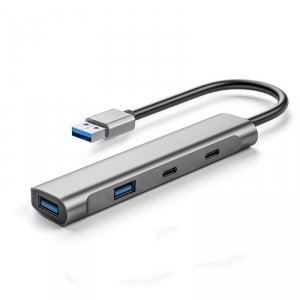 iBOX Hub USB Typ-C 4-portowy 2xUSB-C 5Gb/s + 2xUSB-A 5Gb/s