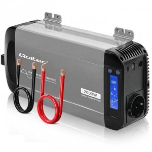 Qoltec Przetwornica napięcia Pure Sine Wave | 12V na 230V |  1000/2000W