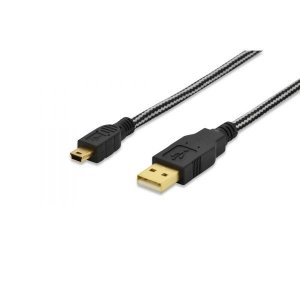 EDNET Kabel połączeniowy miniUSB 2.0 HighSpeed Typ USB A/miniUSB B (5pin) M/M nylon 1,8m