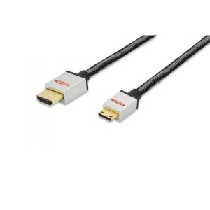 EDNET Kabel połączeniowy mini HDMI HighSpeed z Ethernetem 4K 30Hz UHD Typ HDMI A/miniHDMI C M/M nylon 2m