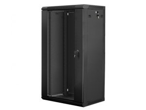 Lanberg Szafa instalacyjna wisząca 19 cali 22U 600X450mm czarna (drzwi szklane)