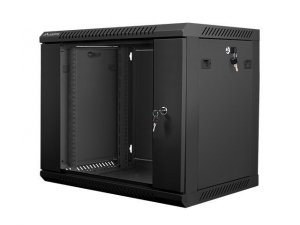 Lanberg Szafa instalacyjna wisząca 19 cali 9U 600X450mm czarna (drzwi szklane)