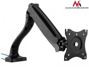 Maclean Uchwyt do monitora czarny MC-673 gazowa sprężyna usb 3.0 13-27 6 kg