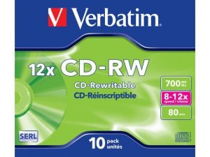 Verbatim Płyty CD-RW 12x 700MB 10P JC 43148