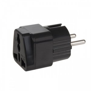 Maclean Adapter gniazdo UK na wtyk EU uniwersalny MCE155 Czarny