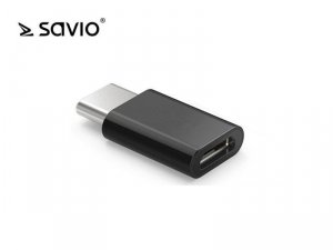 Elmak Adapter Micro USB (F) - USB 3.1 Typ C (M) Savio AK-31/B transfer danych, ładowanie
