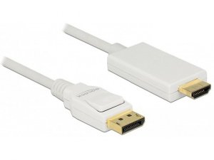 Delock Kabel DisplayPort v1.2A - HDMI M/M 4K 2M biały Premium