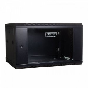 Digitus Szafa wisząca jednosekcyjna 19 cali 4U 279/600/450mm, drzwi szklane, (RAL 9004) Czarna