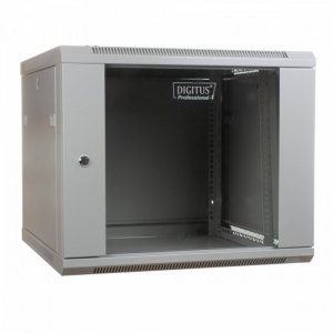 Digitus Szafa sieciowa wisząca 19 cali 9U rack 600x600, drzwi szyba, niedzielona, niezłożona, Szara