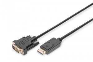 Digitus Kabel DisplayPort z zatrzaskiem 1080p 60Hz FHD Typ DP/DVI-D (24+1) M/M 3m