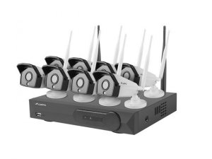 LANBERG Zestaw do monitoringu rejestrator NVR 8 kanałowy WiFi + 8 kamer  IP WiFi 1,3Mpx z akcesoriami