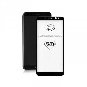 Qoltec Szkło ochronne do Samsung Galaxy A8 2018, czarne, 5D