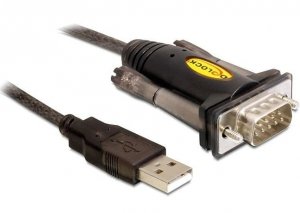 Delock Adapter USB-A(M) 1 .1- SERIAL 9PIN DB9 (COM)(M) na kablu 150 cm  czarny