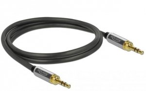 Delock Kabel audio minijack 3.5mm M/M 3 PIN + 2x przejściówka nakręcana jack 6.35mm 1m czarny