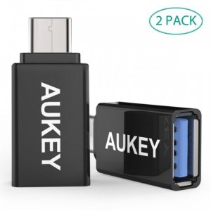 AUKEY CB-A1 Dwa adaptery USB A 3.0 [F] - USB C [M] | 5 Gbps | Szybkie ładowanie i transfer danych