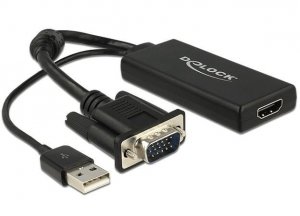 Delock Adapter VGA(M)+U SB-A(M) 2.0-HDMI(F)