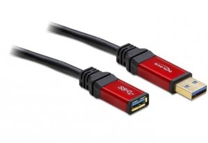 Delock Przedłużacz USB-A M/F 3.0 1m czarny premium