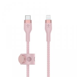 Belkin Kabel BoostCharge USB-C/Lightning Silikonowy w oplocie 2m różowy