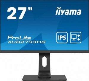 IIYAMA Monitor  27 cali XUB2793HS-B4 IPS, FHD, HDMI, DP, VGA, 2x2W, HAS, 300cd/m2