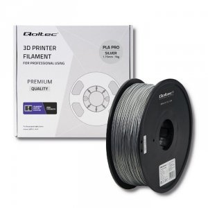 Qoltec Profesjonalny filament do druku 3D | PLA PRO | 1kg | 1.75mm | Srebrny