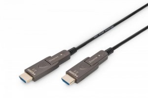 Digitus Kabel hybrydowy AOC HDMI 2.0 Premium High Speed Ethernet 4K60Hz UHD HDMI D/A HDMI D/A M/M z odłączanym wtykiem, 15m, Cza