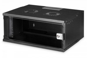 Digitus Szafa sieciowa wisząca 19 4U, SOHO PRO 240 x 540 x 400 mm, nośność 60kg, drzwi szyba, niezłożona, Czarna