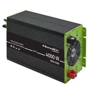 Qoltec Przetwornica solarna 3w1 z funkcją ładowania AC | MPPT | UPS |   ATS | 2000W | 4000W | 12V n 230V | Czysty Sinus