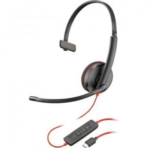 POLY Zestaw słuchawkowy jednouszny USB-C Blackwire 3210 (opakowanie zbiorcze)  80S09A6
