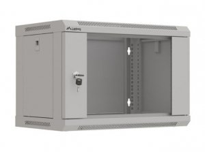 Lanberg Szafa instalacyjna rack wisząca 19 6U 540x350 szara drzwi przeszklone ( flat pack)