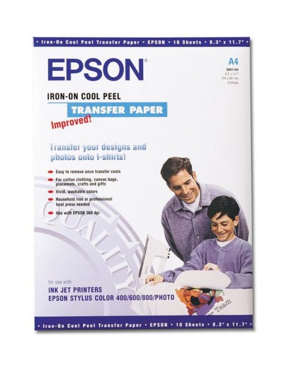 Papier Epson A4 do zaprasowywania wydruków (10 arkuszy) 124 g/m2 S041154