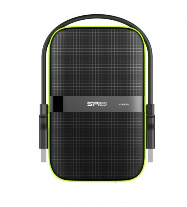 Dysk zewnętrzny HDD Silicon Power Armor A60 (4TB; 2.5&quot;; USB 3.2; 5400 obr/min; Green-Black; SP040TBPHDA60S3K)