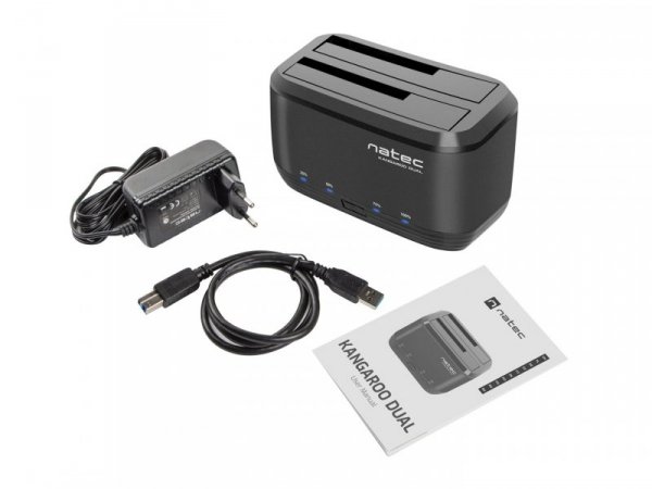 Stacja dokująca NATEC Kangaroo NSD-0955 (2.5&quot;, 3.5&quot;; USB 3.0; czarny)