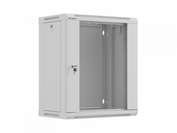Lanberg Szafa instalacyjna rack wisząca 19 cali 12U 540x350 szara drzwi przeszklone (flat pack)