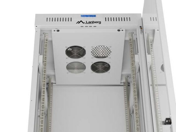 Lanberg Szafa instalacyjna rack stojąca 19" 42U 600x600 szara drzwi     przeszklone  LCD (Flat pack)
