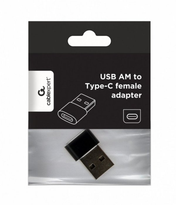 Gembird Adapter USB-A męski do USB-C żeński, czarny