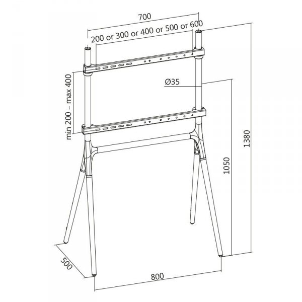 LogiLink Stojak na TV 49-70 cali, maksymalnie 40kg., drewniane nogi