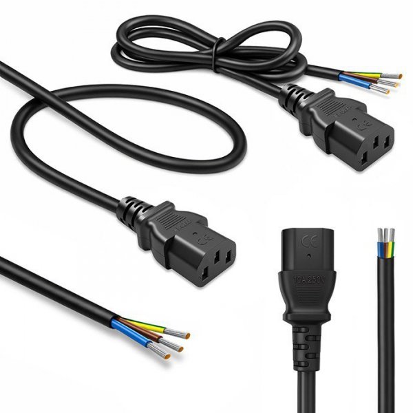 Qoltec Kabel zasilający IEC C13 | odizolowany lutowany | Czysta miedź CU| 3x0.75mm2 | 1.8m