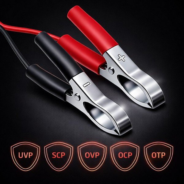 Qoltec Ładowarka do akumulatora AGM GEL STD | Prostownik 12V | 4A | 48W | LED | Kabel 1.8m
