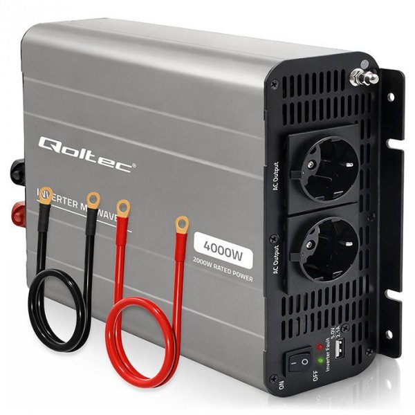 Qoltec Przetwornica napięcia MS Wave | 12V na 230V | 2000/4000W
